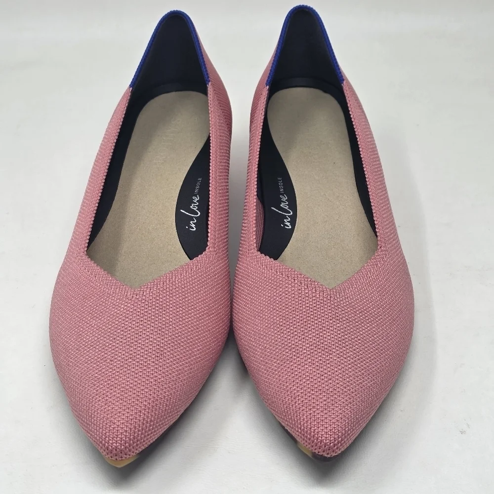 Rothy's Rosepoint Textured Pointed-Toe Low Block Heels